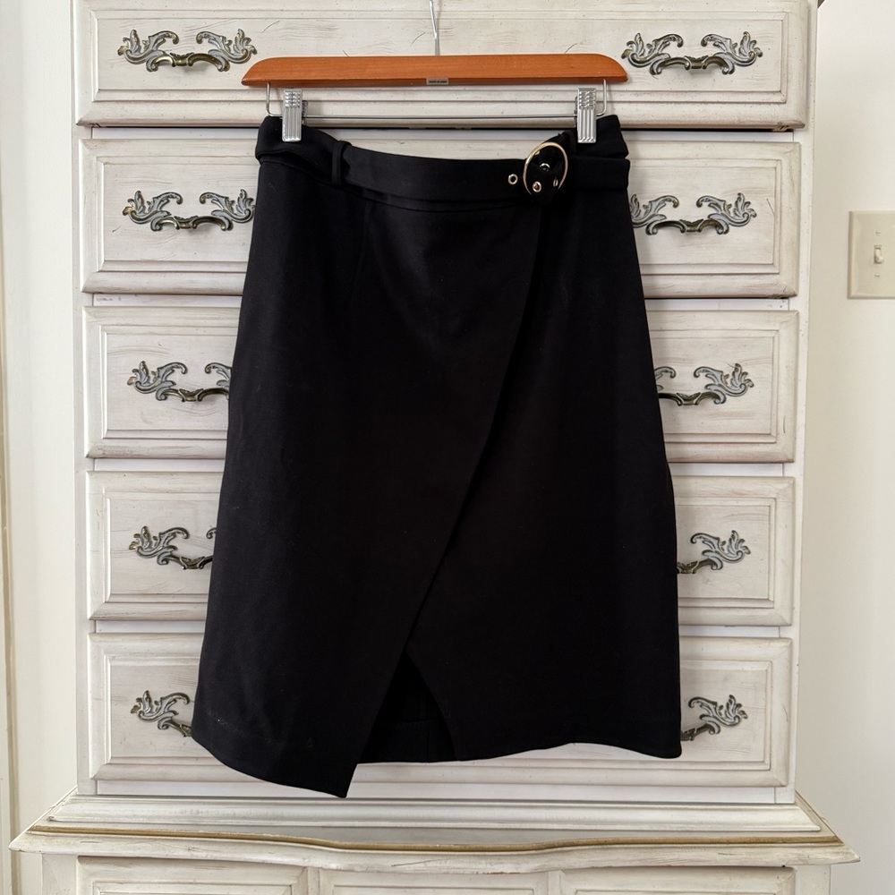 Tahari Black Professional Belted Skirt